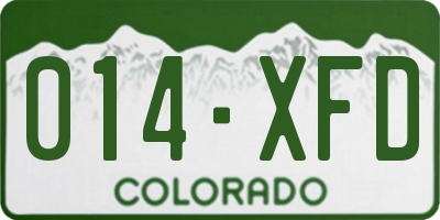 CO license plate 014XFD