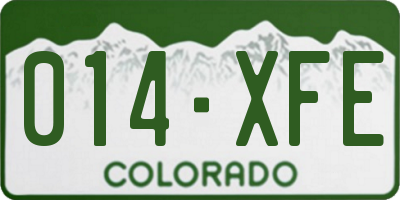 CO license plate 014XFE