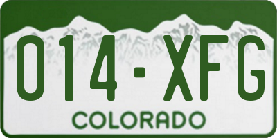 CO license plate 014XFG