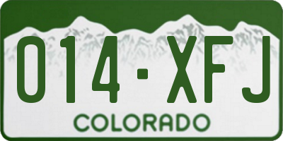 CO license plate 014XFJ