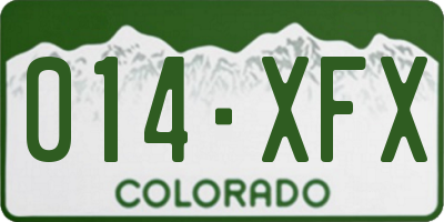 CO license plate 014XFX