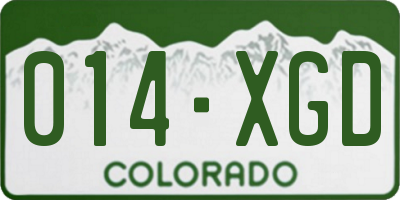 CO license plate 014XGD