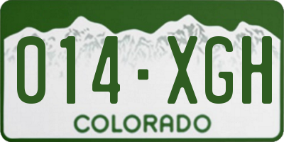 CO license plate 014XGH