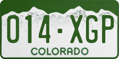 CO license plate 014XGP