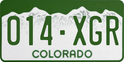 CO license plate 014XGR
