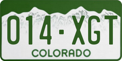CO license plate 014XGT