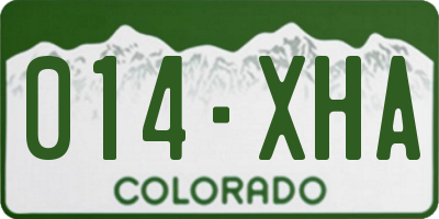 CO license plate 014XHA