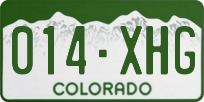 CO license plate 014XHG