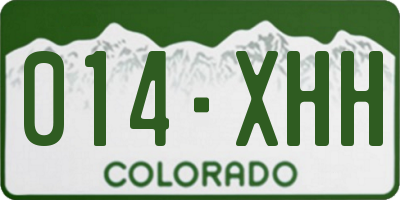 CO license plate 014XHH
