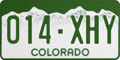 CO license plate 014XHY