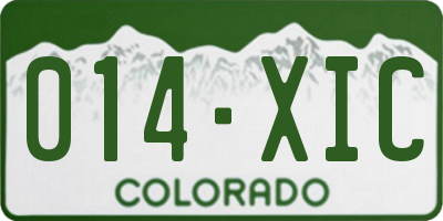 CO license plate 014XIC