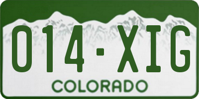CO license plate 014XIG