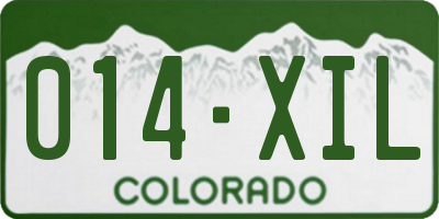 CO license plate 014XIL