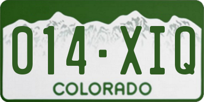 CO license plate 014XIQ