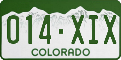 CO license plate 014XIX