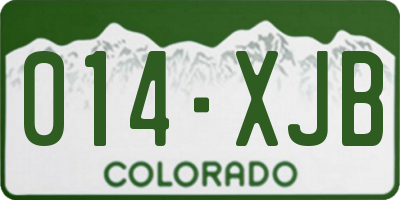 CO license plate 014XJB