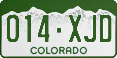 CO license plate 014XJD