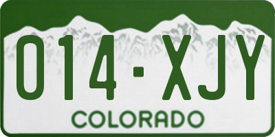CO license plate 014XJY