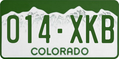 CO license plate 014XKB