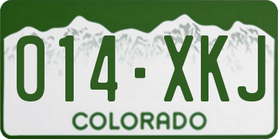 CO license plate 014XKJ