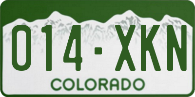 CO license plate 014XKN