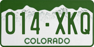 CO license plate 014XKQ