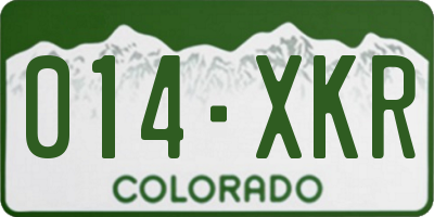 CO license plate 014XKR