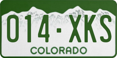 CO license plate 014XKS