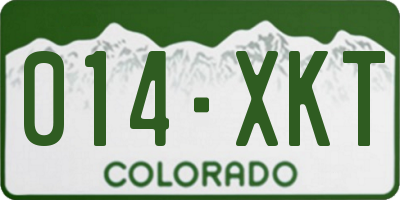 CO license plate 014XKT