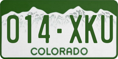 CO license plate 014XKU