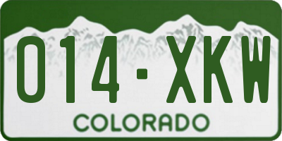 CO license plate 014XKW