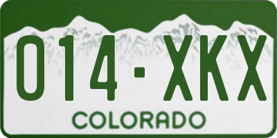 CO license plate 014XKX