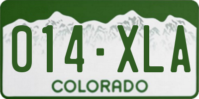 CO license plate 014XLA