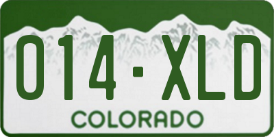 CO license plate 014XLD