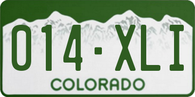 CO license plate 014XLI