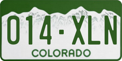 CO license plate 014XLN