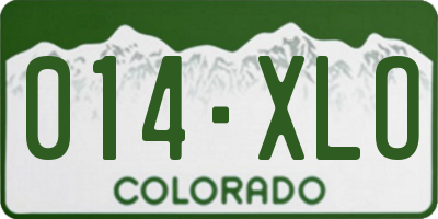 CO license plate 014XLO