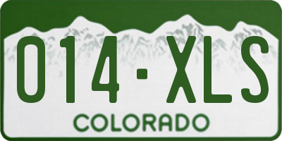 CO license plate 014XLS