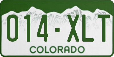 CO license plate 014XLT