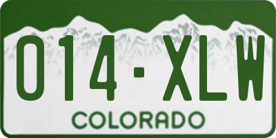 CO license plate 014XLW