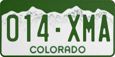 CO license plate 014XMA