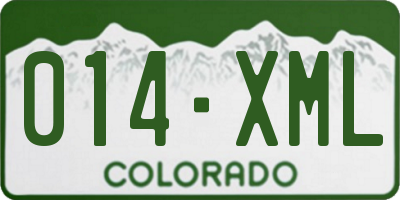 CO license plate 014XML