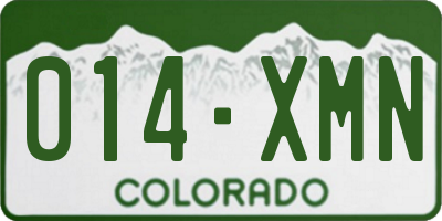 CO license plate 014XMN