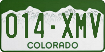 CO license plate 014XMV