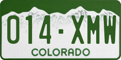CO license plate 014XMW