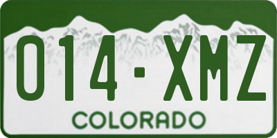 CO license plate 014XMZ