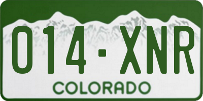 CO license plate 014XNR