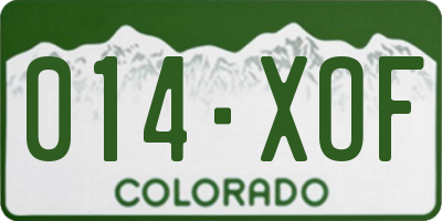 CO license plate 014XOF