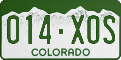 CO license plate 014XOS