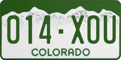 CO license plate 014XOU